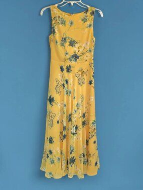 Hobbs London yellow Carly floral print midi dress